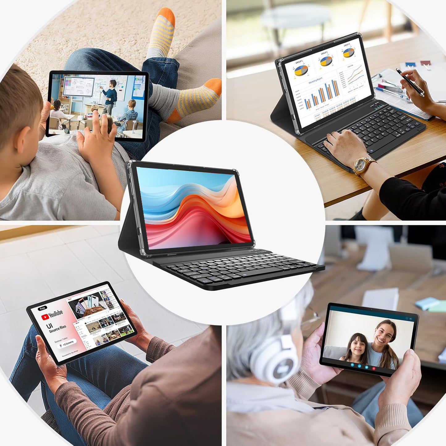 11inch Android 15 Tablet,128GB ROM 16GB RAM,Android Tablet,5G WiFi+4G Cellular,MTK8786 2.0Ghz Octa-Core Tableta,21MP Dual Camera,GPS,BT5.0,8000mAh,Tablet with Keyboard,4G LTE Tablet for T-Mobile