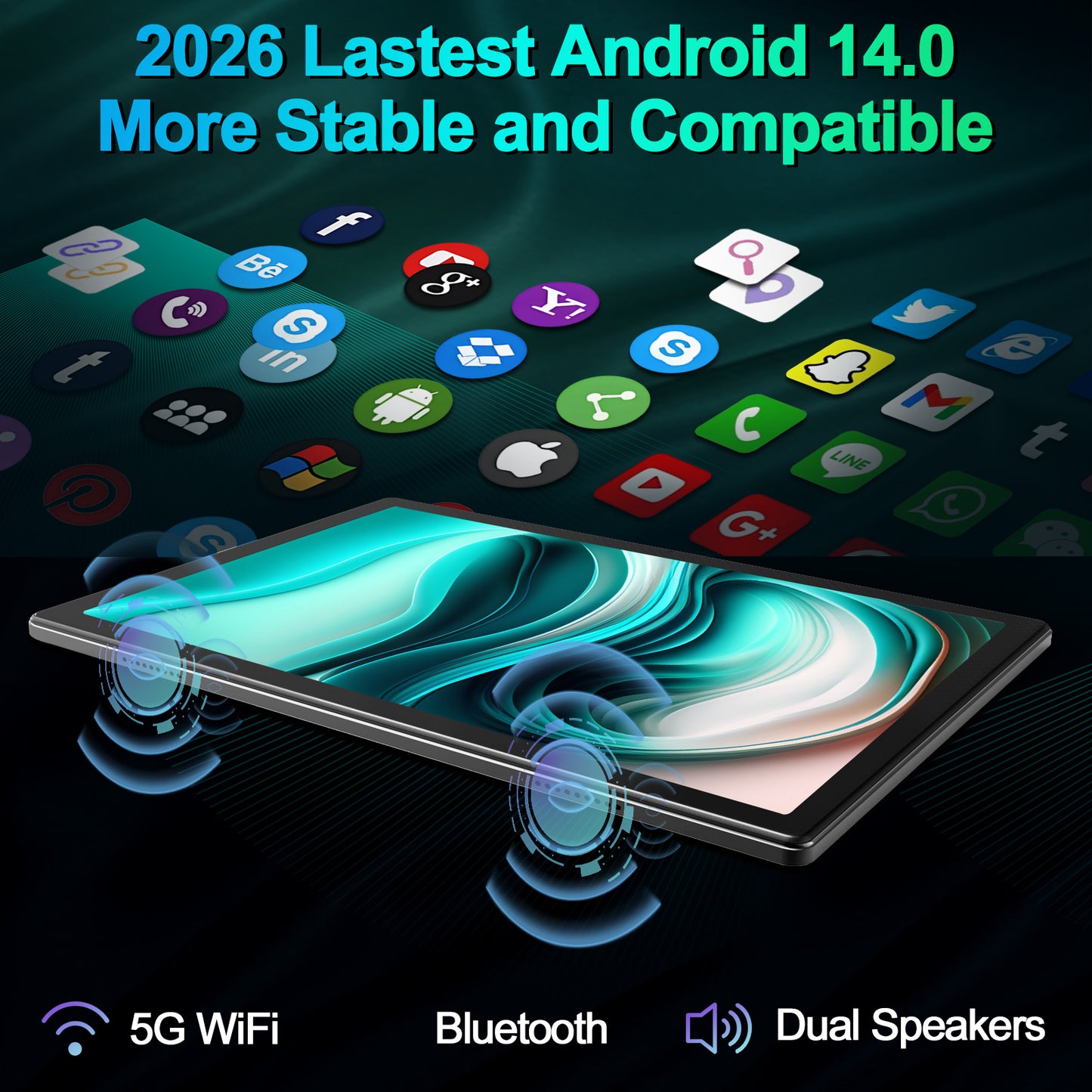 Android Tablet,10inch Tablets,24GB (8+16 Expand) RAM+128GB ROM+1TB Expand,Octa-Core Processor,2.4G/5G WiFi Tablet with Keyboard,1280*800 IPS Display Laptop Tablets,GPS Tableta