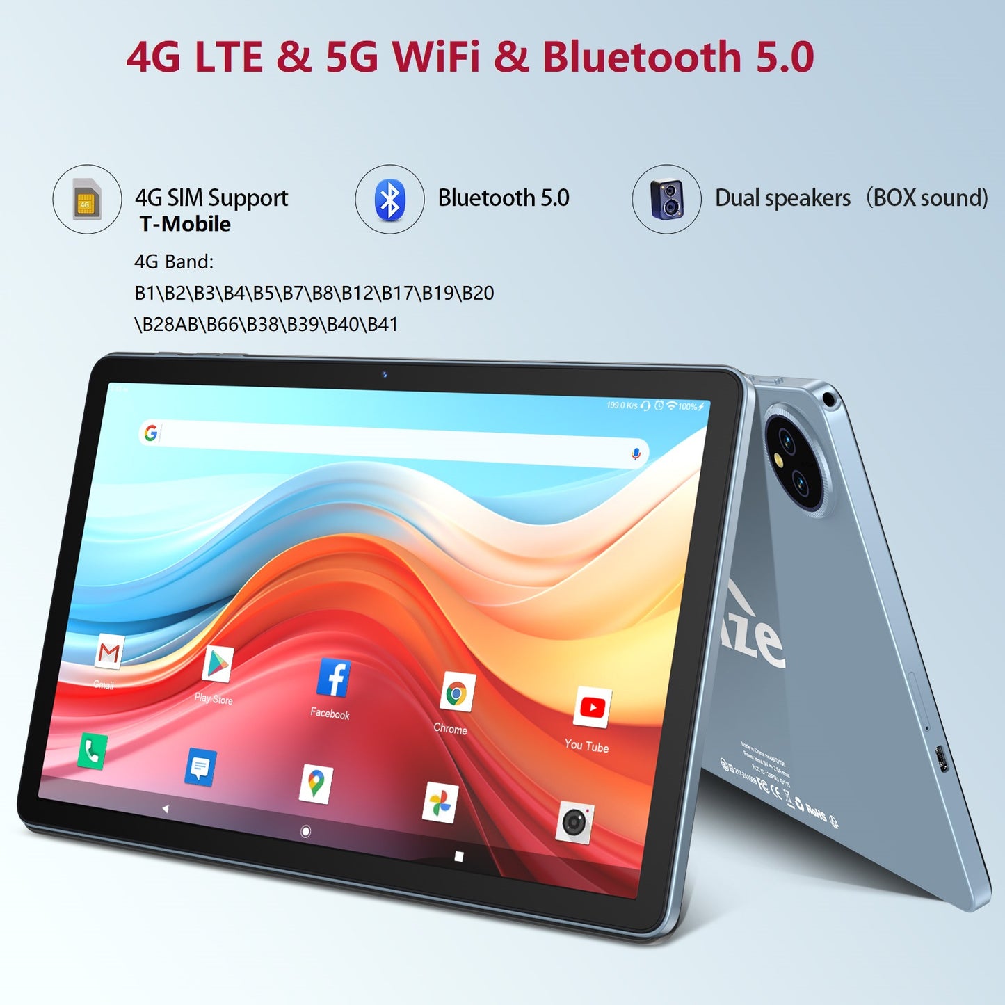 11inch Android 15 Tablet,128GB ROM 16GB RAM,Android Tablet,5G WiFi+4G Cellular,MTK8786 2.0Ghz Octa-Core Tableta,21MP Dual Camera,GPS,BT5.0,8000mAh,Tablet with Keyboard,4G LTE Tablet for T-Mobile