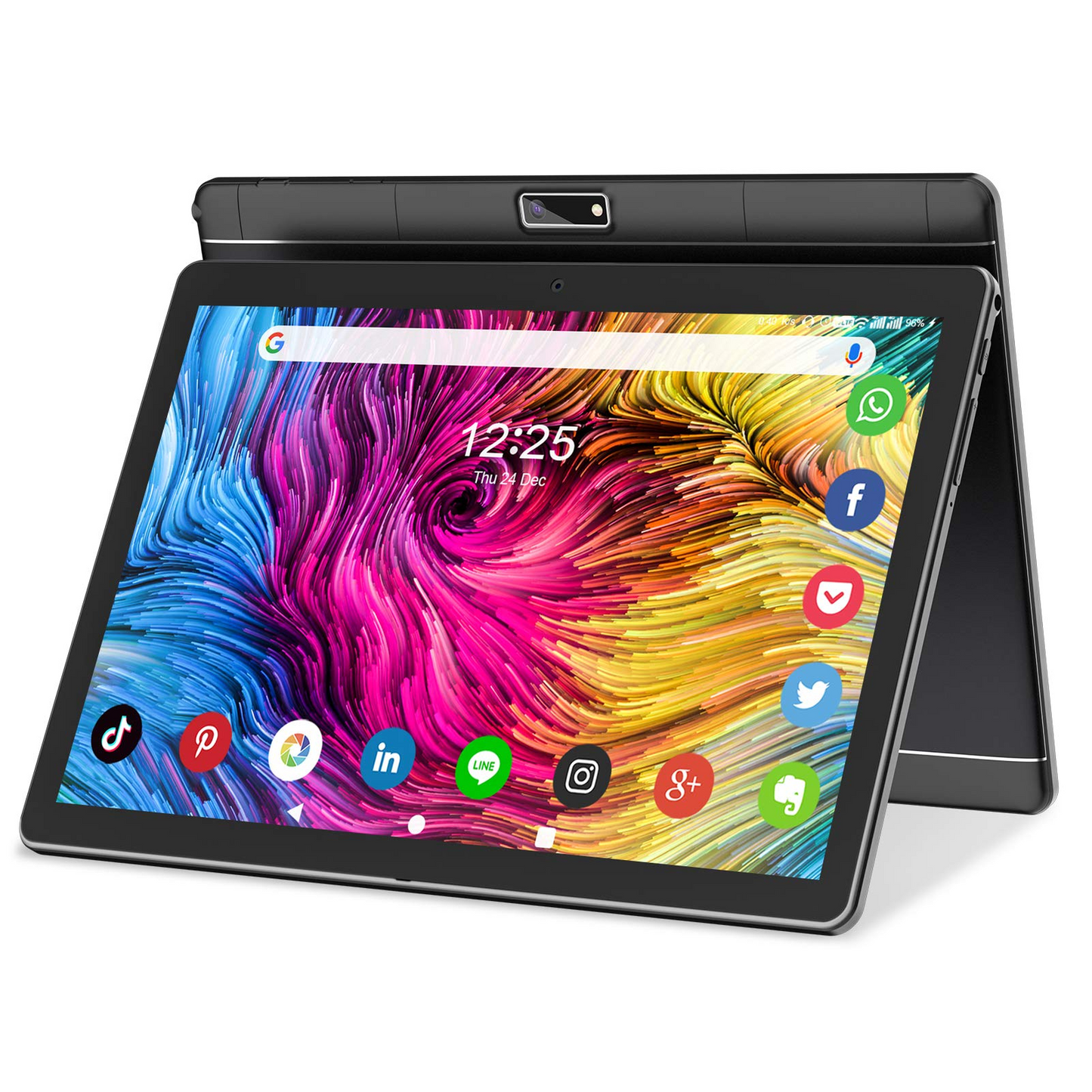 Tablet 10.1 Inch, Android 9.0 Pie Tablet PC with 32GB ROM/128GB Expand,Quad Core Processor,Dual Sim Card Slot,WiFi, Bluetooth, GPS,  HD Touchscreen, Support 3G Phone Call